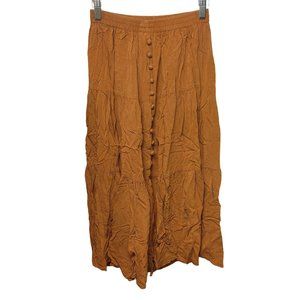 Gerard by PeGe Women's Dusty Orange/Red Rayon Midi Boho Skirt Small
